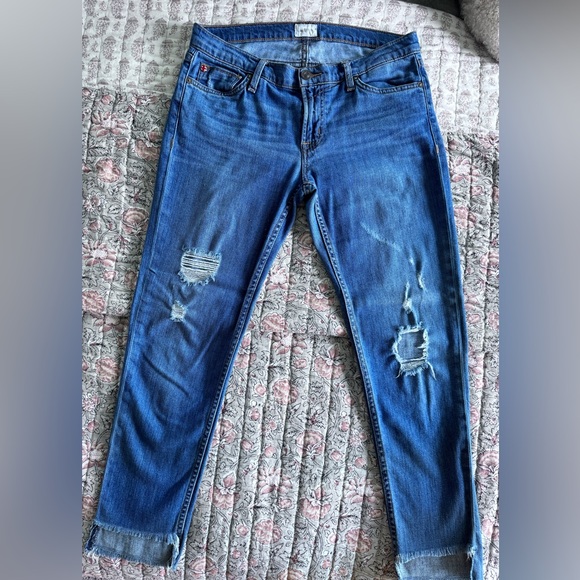 Hudson Muse Distressed High Rise Crop Skinny Jeans - Picture 2 of 5